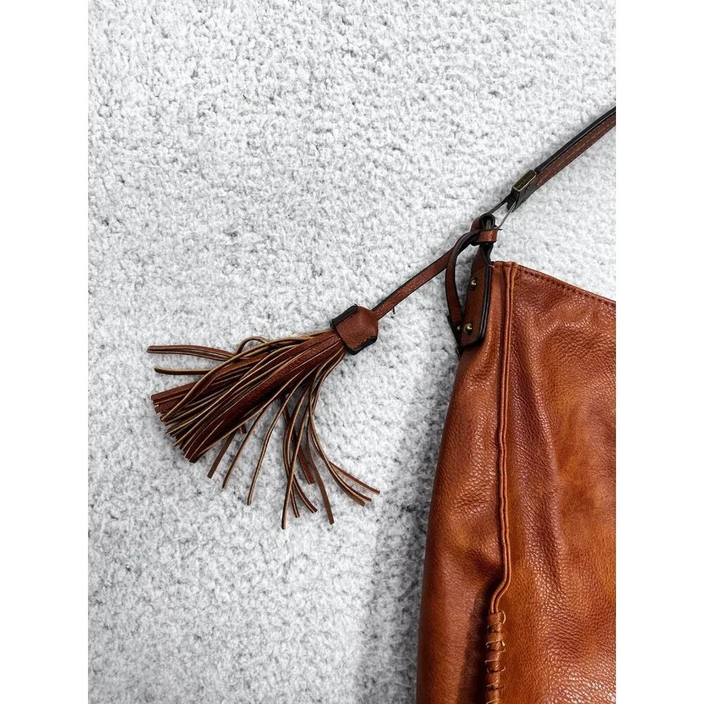 Darcy Marks London Vegan Brown Pebbled Leather Shoulder Tote Bag - Picture 3 of 16